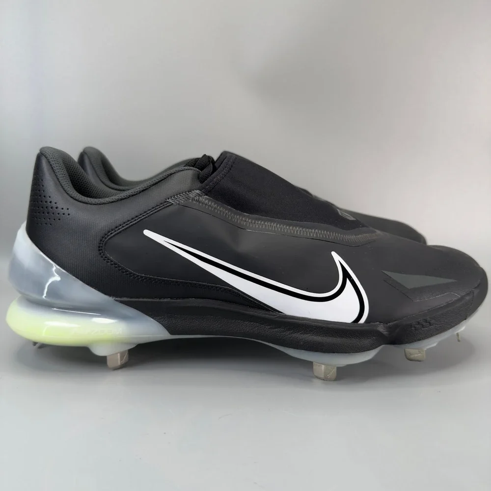 Nike Force Zoom Trout 8 Pro Mens 14 Metal Baseball Cleats Black Shoe Hidden Lace